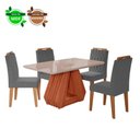 Ver imagem 2 de Conjunto de Mesa de Jantar Tampo de Vidro Off White Agata e 4 Cadeiras Paola Madeira Sued Joli e