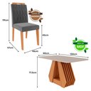 Ver imagem 3 de Conjunto de Mesa de Jantar Tampo de Vidro Off White Agata e 4 Cadeiras Paola Madeira Sued Joli e