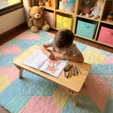 Ver imagem 4 de Mesa Articulada Multiuso Notebook Suporte Dobrável Infantil Café Cama Sofá Camping Madeira 70 cm