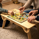 Ver imagem 3 de Mesa Articulada Multiuso Notebook Suporte Dobrável Infantil Café Cama Sofá Camping Madeira 70 cm