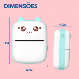 Mini Impressora Térmica Portátil Bluetooth Azul - 5