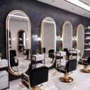 Ver imagem 1 de Espelho Jateado com Led Quente/frio Grande Corpo Inteiro com Moldura Oval 170x70cm Luxo Bronze