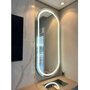 Ver imagem 2 de Espelho Jateado com Led Quente/frio Grande Corpo Inteiro com Moldura Oval 170x70cm Luxo Bronze