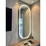 Espelho Jateado com Led Quente/frio Grande Corpo Inteiro com Moldura Oval 170x70cm Luxo Bronze - 2
