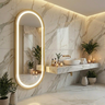 Espelho Jateado com Led Quente/frio Grande Corpo Inteiro com Moldura Oval 170x70cm Luxo Bronze - 9