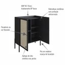 Ver imagem 6 de Cristaleira 2 Portas 93cm Palhinha Pé Madeira Oslo Preto/Nero