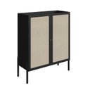 Ver imagem 4 de Cristaleira 2 Portas 93cm Palhinha Pé Madeira Oslo Preto/Nero