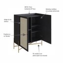 Ver imagem 6 de Cristaleira 2 Portas 93cm Palhinha Pé Metal Oslo Preto/Nero/Dourado