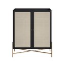 Ver imagem 3 de Cristaleira 2 Portas 93cm Palhinha Pé Metal Oslo Preto/Nero/Dourado