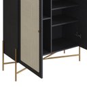 Ver mais imagens de Cristaleira 2 Portas 93cm Palhinha Pé Metal Oslo Preto/Nero/Dourado
