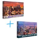 Ver imagem 1 de Kit Com 2 Quebra-Cabeças Panorâmico Skyline De Chicago 1500 Pcs + Skyline de Manhattan 1500 Pcs TOYS