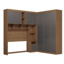 Ver imagem 2 de Guarda-roupa Casal Modulado Lugano 7 Portas 4 Gavetas Jatoba/grafite - Santos Andirá