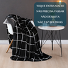 Coberta Infantil Solteiro Manta Xadrez Super Fofinha e Grossa Austin:preto - 5