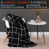 Coberta Infantil Solteiro Manta Xadrez Super Fofinha e Grossa Austin:preto - 3