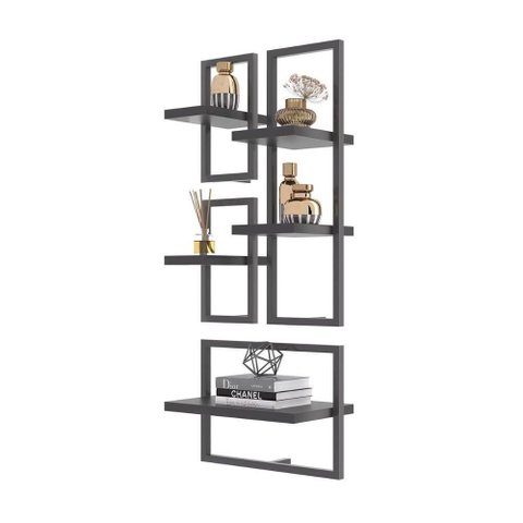 Conjunto 5 Prateleiras Industrial Preto - Pleno