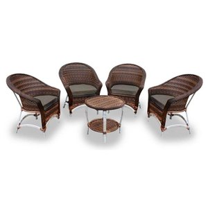 Conjunto 4 Poltronas 1 Mesa Centro Fendi