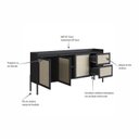 Ver imagem 6 de Buffet Aparador 3 Portas 2 Gavetas Palhinha Pé Madeira Oslo Preto/Nero