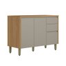 Balcão de Cozinha 120 Cm Allure 2 Portas 3 Gavetas 100% Mdf Jequitibá/gris Fosco - Linea Brasil - 1