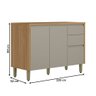 Balcão de Cozinha 120 Cm Allure 2 Portas 3 Gavetas 100% Mdf Jequitibá/gris Fosco - Linea Brasil - 3
