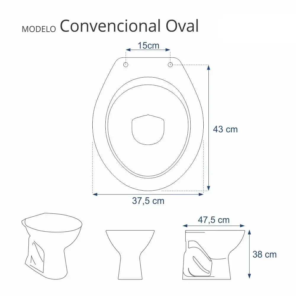 Assento Sanitario Poliester Antibacteriano Convencional Oval Branco Para Vaso Deca - 2