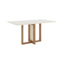 Ver imagem 5 de Conjunto Sala Jantar Canto Reto com Vidro 6 Cadeira Kelly Espresso Móveis Off White/Nature/Marrom
