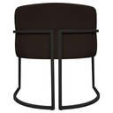 Ver imagem 5 de Poltrona Decorativa Recepção Luna Tecido Sintético Base de Ferro Preta - Marrom Corino