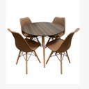 Ver imagem 1 de Conjunto Sala de Jantar Mesa Dsw 90cm Redonda com 4 Cadeiras Saarinen Dsw