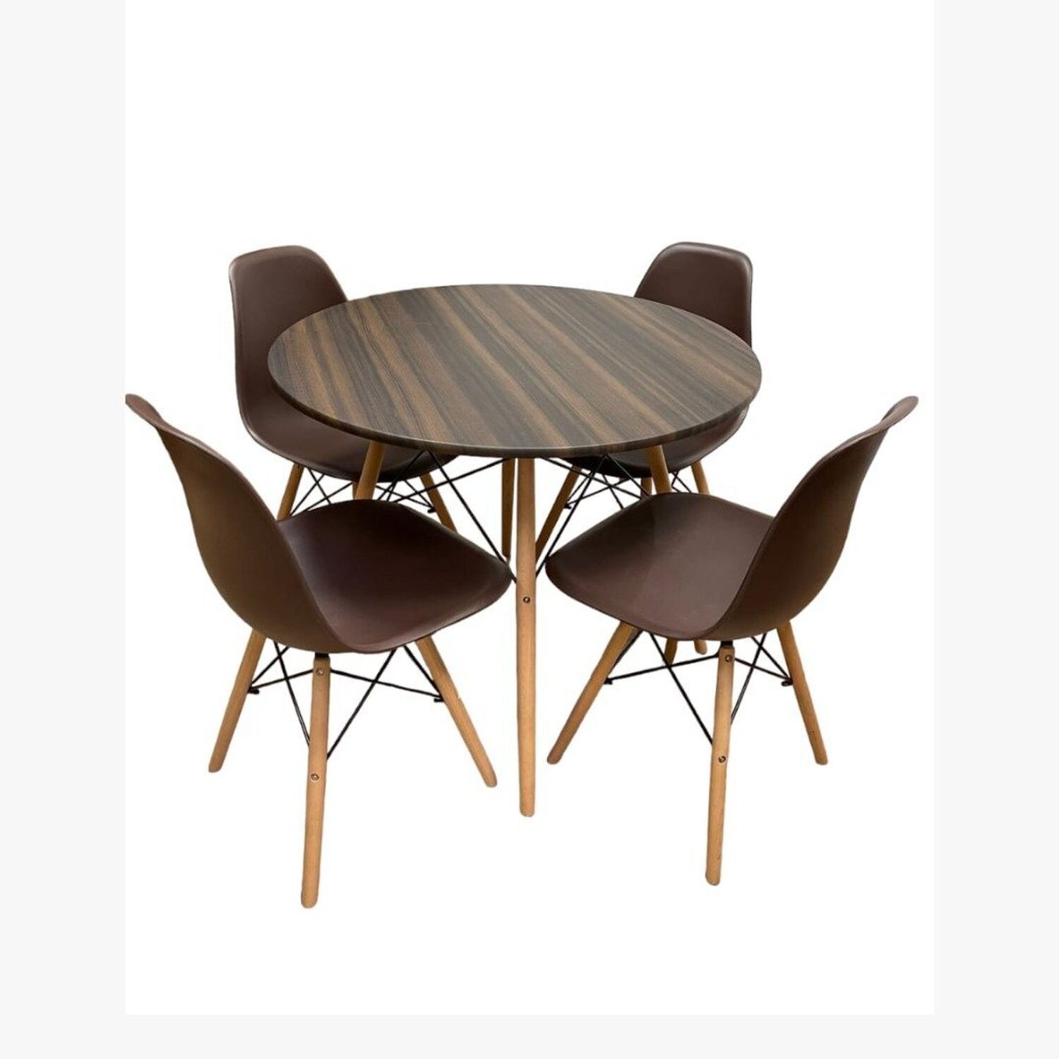 Conjunto Sala de Jantar Mesa Dsw 90cm Redonda com 4 Cadeiras Eames Dsw