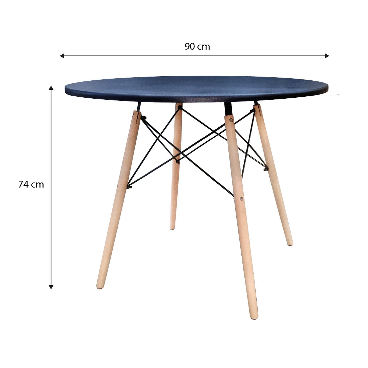 Conjunto Sala de Jantar Mesa Dsw 90cm Redonda com 4 Cadeiras Eames Dsw - 3