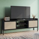 Ver imagem 2 de Rack para Tv até 65 Polegadas 2 Portas 183cm Palhinha Pé Madeira Oslo