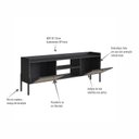 Ver imagem 7 de Rack para TV até 65 Polegadas 183cm Pés em Madeira Maciça 2 Portas Palhinha Oslo Preto