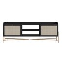 Ver imagem 3 de Rack para Tv 65 Polegadas 2 Portas 183cm Palhinha Pé Metal Oslo