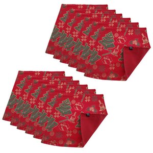 Jogo Americano Luxo Arvore de Natal Dupla face 12un