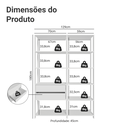 Ver imagem 4 de Guarda-Roupa Closet Modulado 2 Gavetas 9 Prateleiras 129 cm Valencia Madesa