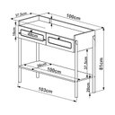 Ver imagem 5 de Aparador 2 Gavetas 103cm Palhinha Pé Madeira Oslo