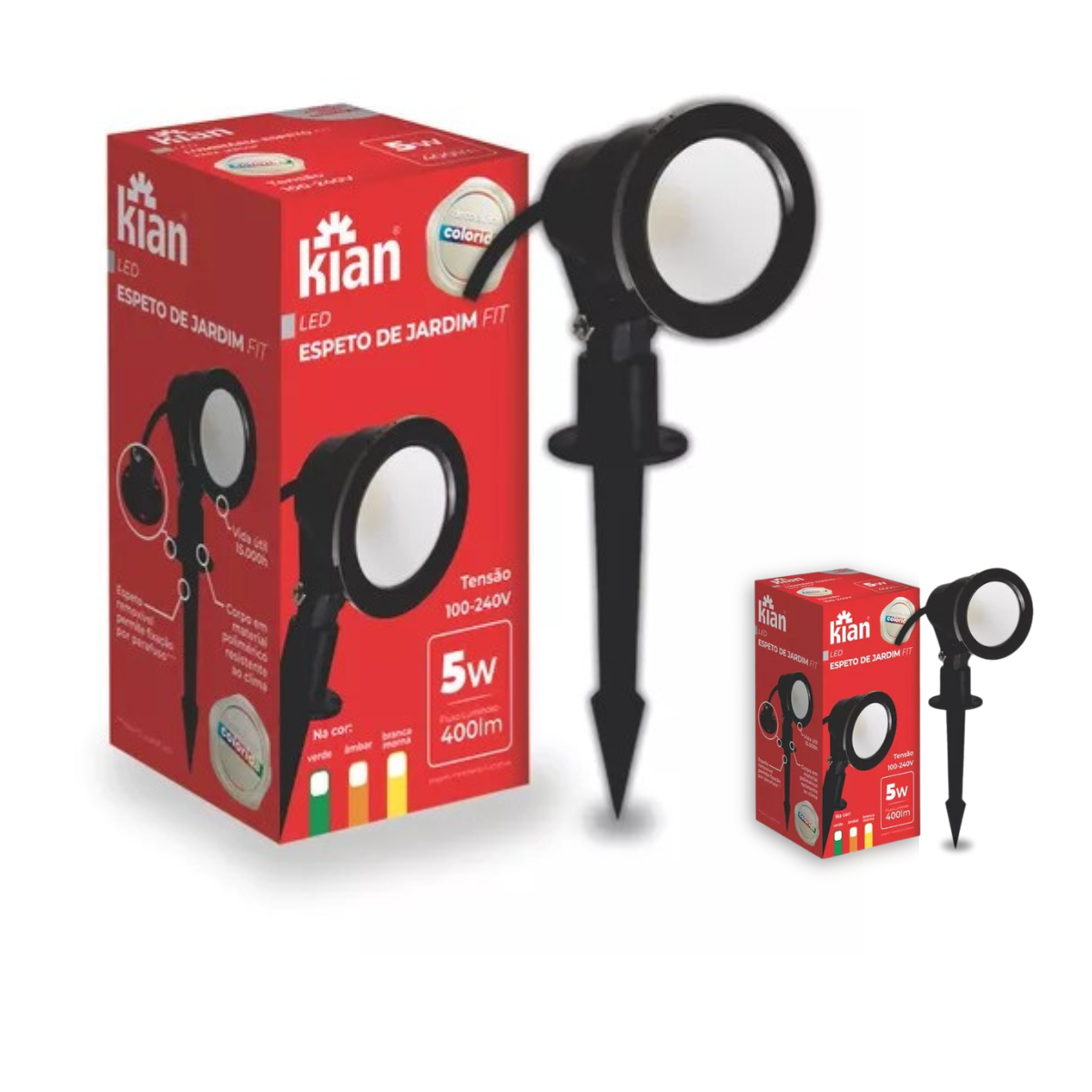Kit 2 Espetos de Jardim Fit Led 5w 3000k Kian Led Bivolt 110-220 - 1