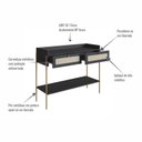 Ver imagem 7 de Aparador 2 Gavetas 103cm Palhinha Pé Metal Oslo Preto/Nero/Dourado
