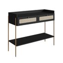 Ver imagem 5 de Aparador 2 Gavetas 103cm Palhinha Pé Metal Oslo Preto/Nero/Dourado