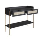 Ver imagem 6 de Aparador 2 Gavetas 103cm Palhinha Pé Metal Oslo Preto/Nero/Dourado