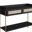 Ver mais imagens de Aparador 2 Gavetas 103cm Palhinha Pé Metal Oslo Preto/Nero/Dourado
