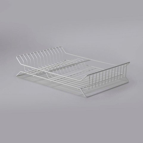 Escorredor de Louça para Bancada de 1 Nível Grande 14 Pratos : Inventia Aer : Cor: Branco