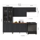 Ver imagem 4 de Armário de Cozinha Modulada Compacta Fidelitá Nara 100% MDF 4 Peças 280cm 12 Portas 2 Gavetas com