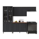 Ver imagem 2 de Armário de Cozinha Modulada Compacta Fidelitá Nara 100% MDF 4 Peças 280cm 12 Portas 2 Gavetas com