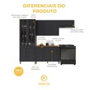 Ver imagem 5 de Armário de Cozinha Modulada Compacta Fidelitá Nara 100% MDF 4 Peças 280cm 12 Portas 2 Gavetas com