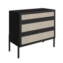 Ver imagem 5 de Cômoda 3 Gavetas Palhinha Pé Madeira Oslo Preto/Nero