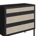 Ver mais imagens de Cômoda 3 Gavetas Palhinha Pé Madeira Oslo Preto/Nero