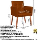 Ver imagem 2 de Poltrona Costurada Courino para Sala de Espera Cadeira Estofada - Moblan Decor:Terracota