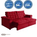 Ver imagem 2 de Sofá New Austrália 210cm Retratil Reclinavel Suede Vermelho – Ws.