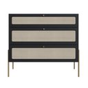 Ver imagem 3 de Cômoda para Quarto 3 Gavetas Oslo Preto/Nero/Dourado