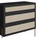 Ver mais imagens de Cômoda para Quarto 3 Gavetas Oslo Preto/Nero/Dourado